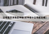 公司是否涉及区块链[区块链小公司能去嘛]