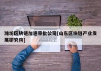 潍坊区块链加速审批公司[山东区块链产业发展研究院]